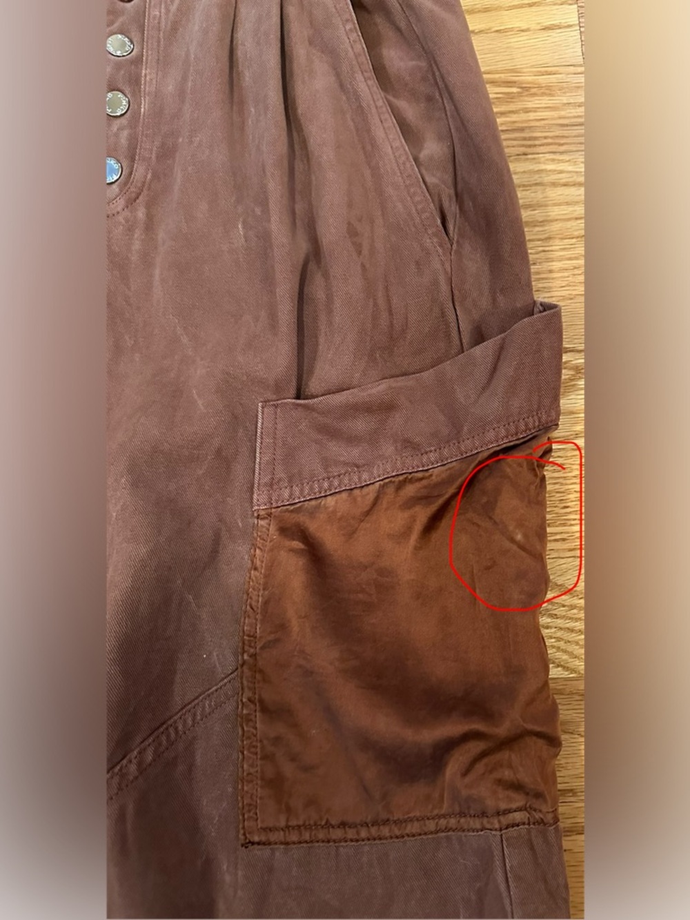 PINKO Brown Lyocell Cargo Pants Button Front Utility Style Womens Sz 0/XS *FLAW* - Picture 3 of 13